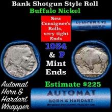 Buffalo Nickel Shotgun Roll in Old Bank Style 'Automat' Wrapper 1935 & p Mint Ends