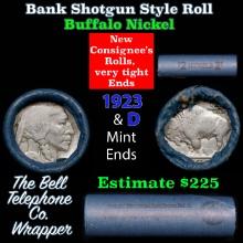 Buffalo Nickel Shotgun Roll in Old Bank Style 'Bell Telephone' Wrapper 1923 & d Mint Ends