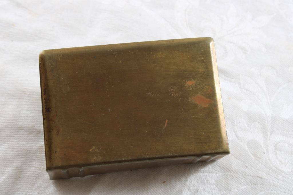 WWI Brass Gott Mit Uns Matchbox Holder & Pin