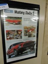Framed Poster / Ford Mustang Shelby - 1968 / 24" X 36"