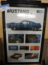 Framed Poster / 1970 Ford Mustang / 24" X 36"