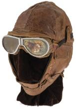 World War I U.S. Army Air Service Leather Flight Helmet