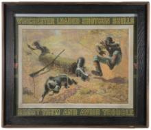 Framed Winchester "Shoot Them and Avoid Trouble" Ad Print