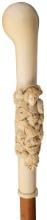 Relief Carved Dionysus/Bacchus Cane