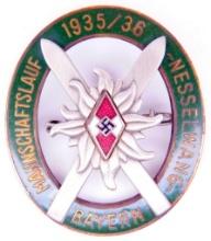 German WWII 1935/36 Alpine Hitler Youth HJ Bayern Ski Badge