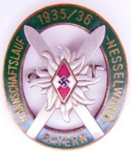 German WWII 1935/36 Alpine Hitler Youth HJ Bayern Ski Badge