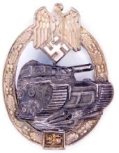 German WWII Army Silver 25 Tank Assault Badge