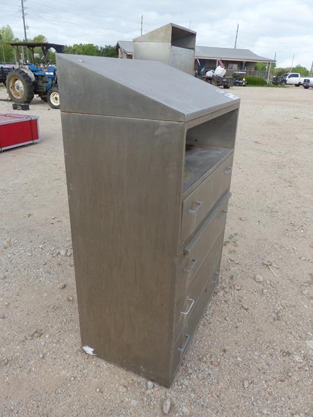 3' x 57" STAINLESS CABINET W/4 DRAWERS