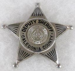 Original Obsolete Police Deputy Sheriff Badge Caledonia County, Vermont