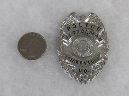 Original Obsolete Police Patrolman Badge Kirksville, Missouri