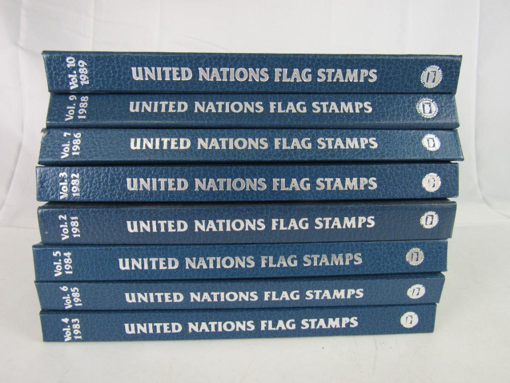 Collection (8 Volumes) 1981 - 1989 United Nations Flag Stamps