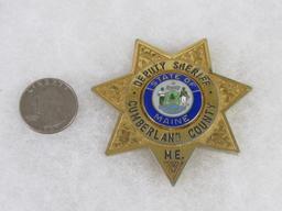 Original Obsolete Police Deputy Sheriff Badge Cumberland County, Maine