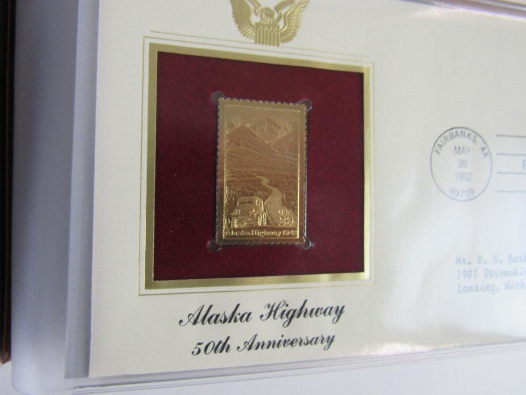 Lot (2) Complete Full Albums Golden Replicas 22 KT Proofs of US Stamps