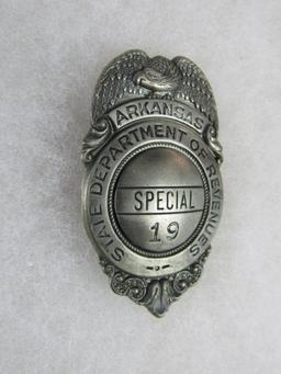 Antique Arkansas State Department of Revenues Badge