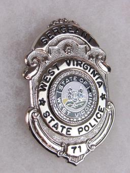 Original Obsolete Police Badge "Sergeant" West Virginia State Police