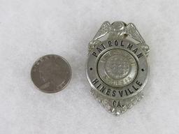 Original Obsolete Police Patrolman Badge Hinesville, Georgia