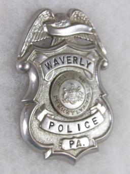 Original Obsolete Police Badge Vintage Waverly Pennsylvania