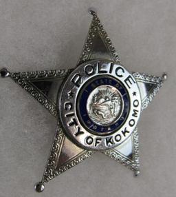 Original Obsolete Police Badge Kokomo Indiana