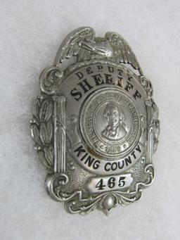 Excellent Antique Deputy Sheriff Police Badge- King County, Washington