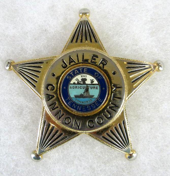 Original Obsolete Police "JAILER" Badge Cannon County, Tennessee