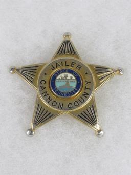 Original Obsolete Police "JAILER" Badge Cannon County, Tennessee