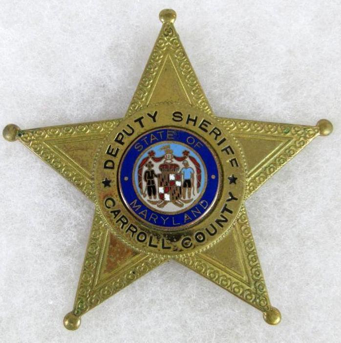 Original Obsolete Police Deputy Sheriff Badge Carroll County, Maryland