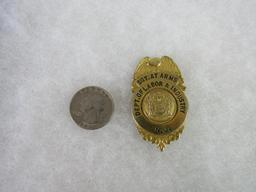 Original Obsolete Vintage Dept. of Labor State of New Jersey Sgt. at Arms Badge