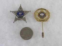 (2) Small Police Sheriff's Department Badges- Bedford County, Virginia, LaFourche Parish Louisiana