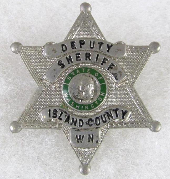Original Obsolete Police Deputy Sheriff Badge Island County, Washington