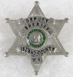 Original Obsolete Police Deputy Sheriff Badge Island County, Washington