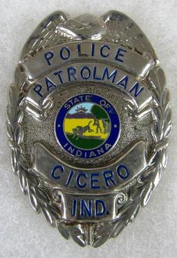 Original Obsolete Police Patrolman Badge Cicero, Indiana