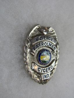 Original Obsolete Police Patrolman Badge Cicero, Indiana