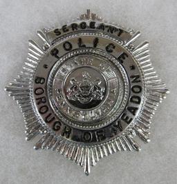 Original Obsolete Police Badge Sergeant Borough of Yeadon, Pennsylvania