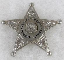 Original Obsolete Police Deputy Sheriff Badge Sumner County, Kansas