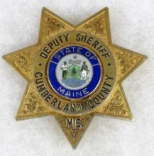 Original Obsolete Police Deputy Sheriff Badge Cumberland County, Maine