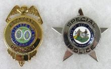 (2) Original Obsolete Special Police Badges- State of West Virginia, South Carolina