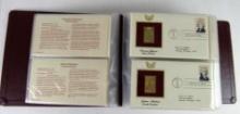 Complete 1986 Full Album US Presidents Golden Replicas 22 KT Proofs of US Stamps