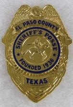 Original Obsolete El Paso County, Texas Sheriff's Posse Badge- Named