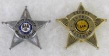 (2) Small Police Sheriff's Department Badges- Hancock County, Mississippi, State of Arkansas