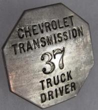 Rare Antique Chevrolet Transmission Plant Truck Driver Employee Badge