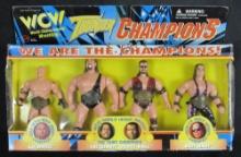 Vintage 1998 WCW Wrestling Thunder Champions Figure 4-Pack Bret Hart, Goldberg+