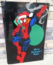 Rare Vintage Santa Spider-Man Metal Sign