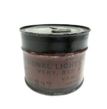 WWII TIN 10 GA. RED SIGNAL FLARES MKII DATED 1944