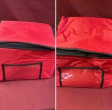 Large hot & cold delivery bag, red, 2 pieces.