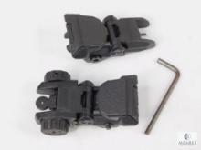 New Front and Rear AR15 Flip Up Rifle Sights. Fully Adjustable