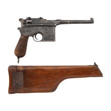 **Wartime Commercial Mauser Model C96/12 Broomhandle with Military Acceptance Mark, Matching Holster