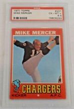 Vintage 1971 Topps NFL Football Card #201 Mike Mercer Chargers Punter PSA GRADED 6.5 Slabbed EX-MT+