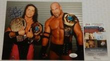 Bret Hitman Hart Autographed Signed 8x10 Glossy Photo WWF WWE JSA Rare w/ Goldberg WCW Wrestling