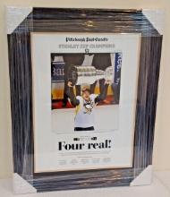 2016 Stanley Cup Post Gazette Framed Matted NHL Cave Pittsburgh Penguins Crosby Malkin Champions