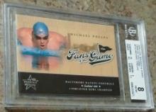 2004 Leaf Rookies & Stars Fans Of The Game #FG2 Michael Phelps Rookie Card RC BGS GRADED 8 NRMT